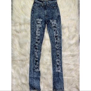 Encore Jeans - High Waisted Ripped Jeans